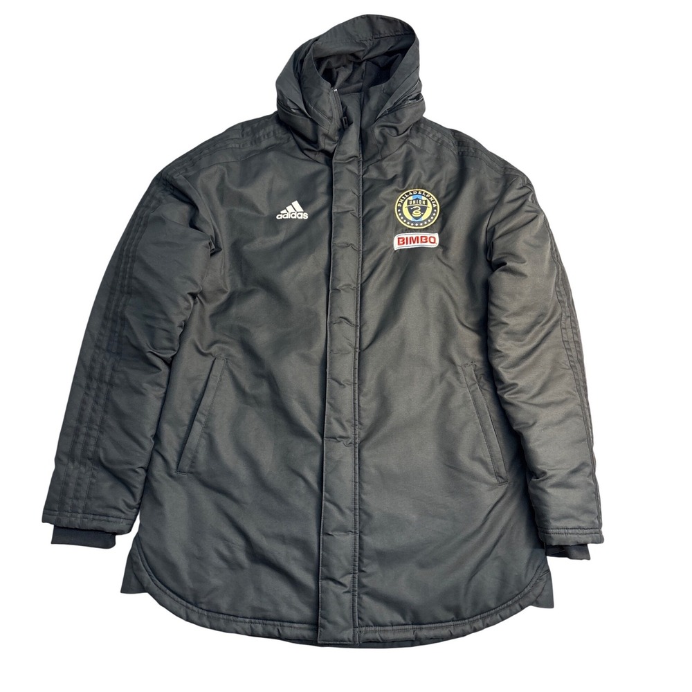 Adidas Philadelphia Union MLS Soccer Stadium Parka Jacket Black Mens Large